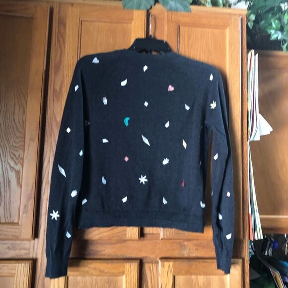 PS Paul Smith Hidden Button Front Embroidered Shapes Wool Blend Cardigan - XS - Picture 11 of 13